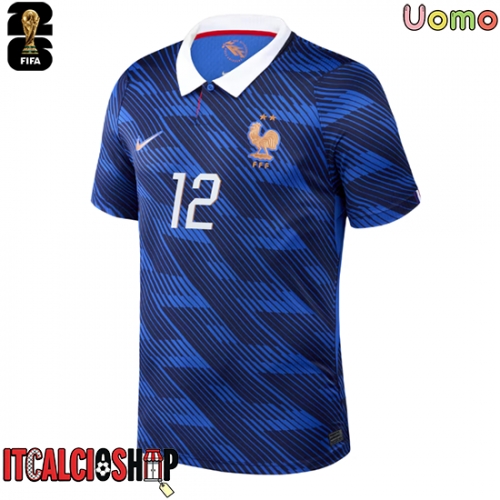 Francia Randal Kolo Muani #12 Prima Maglia Mondiali 2026 Manica Corta